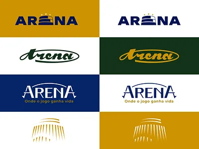 Arena logo options arena brand branding design elegant graphic design lettering logo logo design logo designer logodesign logodesigner logotype minimalism minimalistic modern sport stadium wordmark