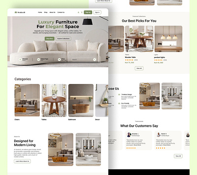 Furniture E-commerce Website Design app fashion graphic design landing page product design ui ux website