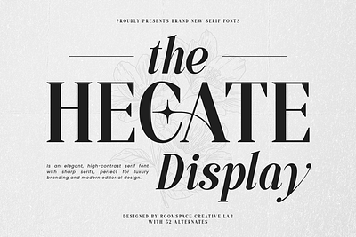 Hecate Display – Modern Editorial Serif Font branding design display graphic design logo luxury magazine modern typography ui visual