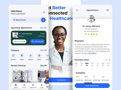 Online Doctor Appointment App doctor appointment hospital mobile app product design ui ux