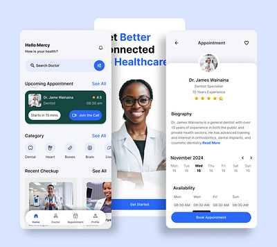 Online Doctor Appointment App doctor appointment hospital mobile app product design ui ux