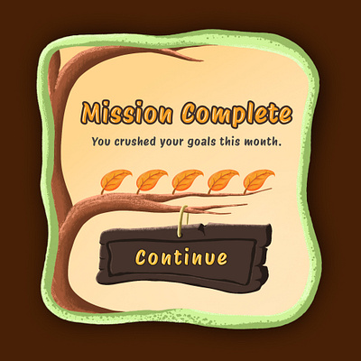 Video Game UI Modal Concept autumn illustration end level screen fall illustrations figma graphic design illustration mobile games mobile hud mobile interface mobile ui mobile video game nature illustration playful interface playful ui procreate ui desing ui modals ui popups victory screen video game