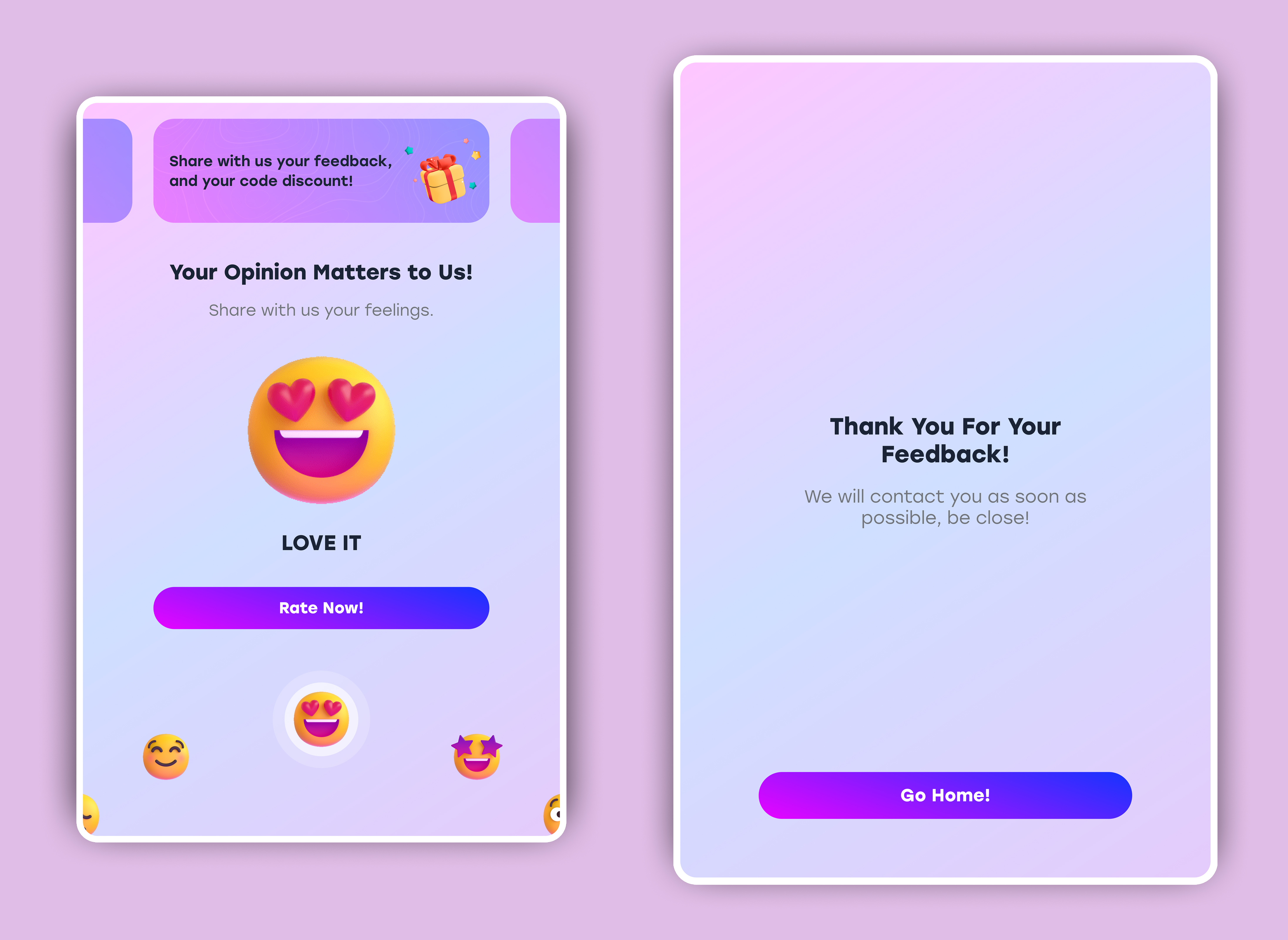 Responsive Feedback & Rating UI animation creative design daily ui digital design dribbble shots e commerce figma graphic design interactive design modern ui product design prototype ui user experiance ux