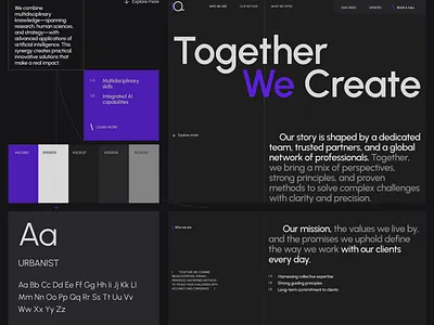 IQ – consulting agency branding corporate dark theme design illustration logo marketing ui ux web website