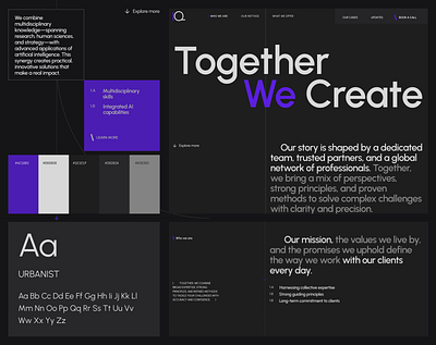 IQ – consulting agency branding corporate dark theme design illustration logo marketing ui ux web website