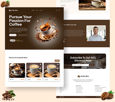 Coffee Shop Landing Page Design coffee website landing page ui ux website