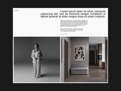 Editorial style website idea | Concept for an interior designer concept editorial figma graphic design interiordesign landing page layout tilda tilda publishing web webdesign website