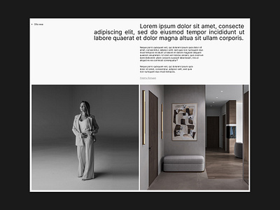 Editorial style website idea | Concept for an interior designer concept editorial figma graphic design interiordesign landing page layout tilda tilda publishing web webdesign website