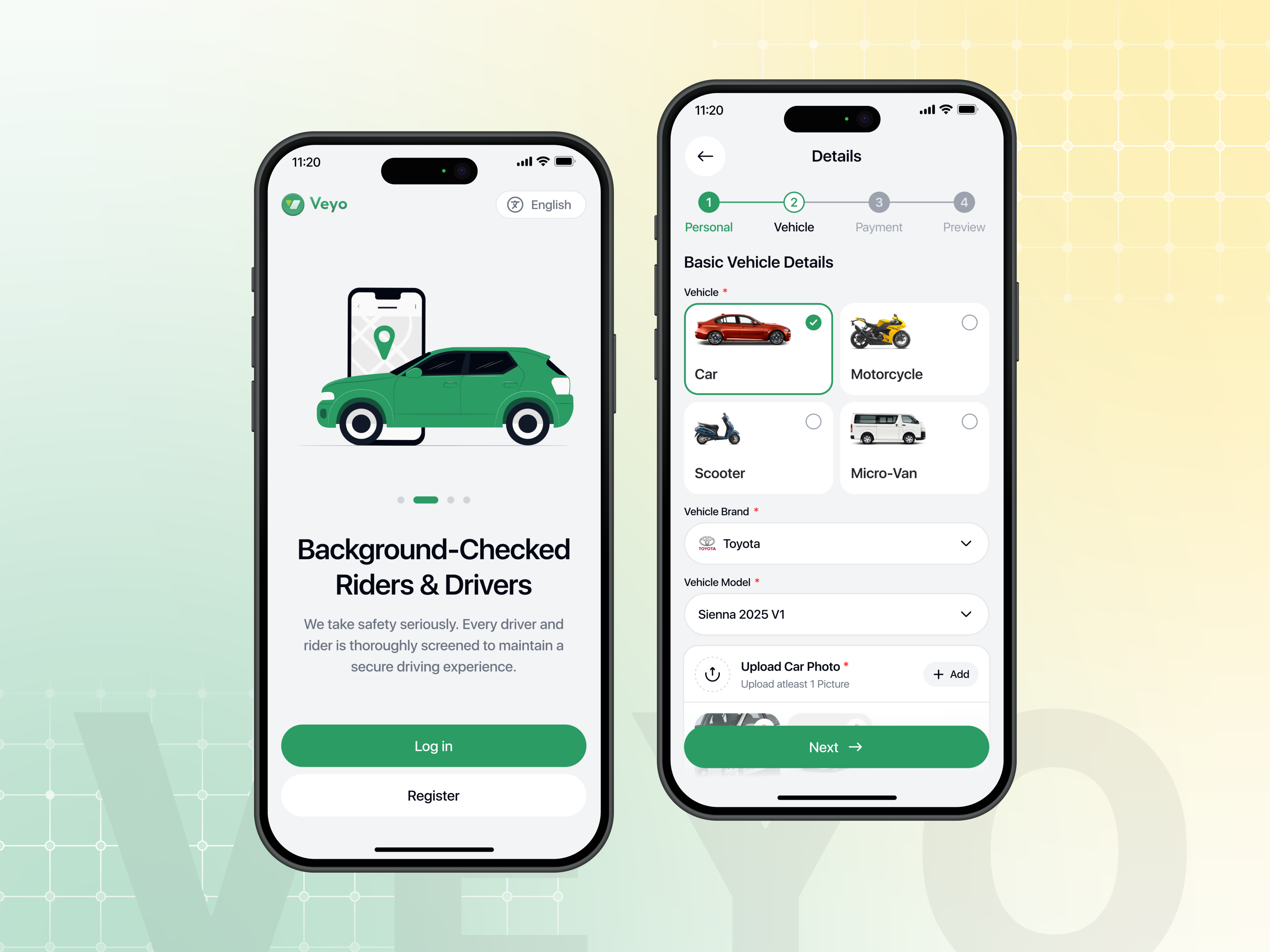 Veyo Drivers Mobile App - Onboarding app design automobile car mobile app driver driver mobile app driver platform driverapp driving mobile app gps app input field location based services logistics mobile app onboarding registration ride booking app rideshare transportation travel app