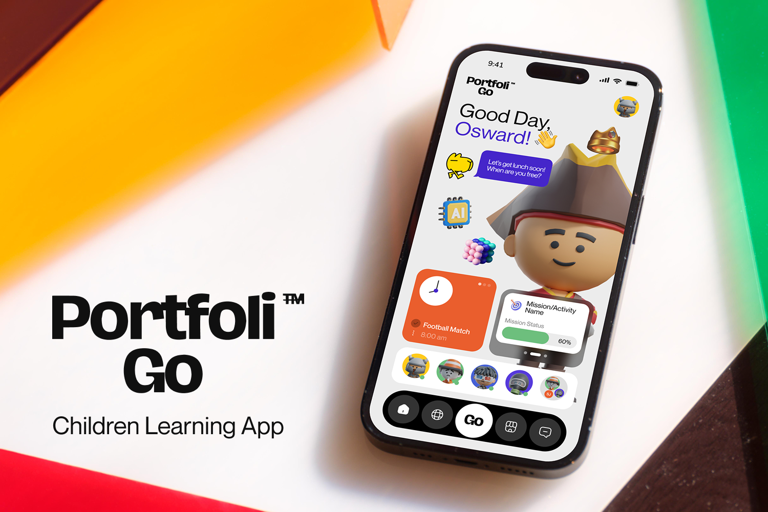 PortfoliGo - Children Learning App 3d character ui ai app design ai design child learning app colorful mobile design course app cute mobile app education app educational app explore and profile kids app mobile app design mobile app ui modern mobile design modern mobile ui onboarding sign up online store portfolio app portfolio creation app rewards app