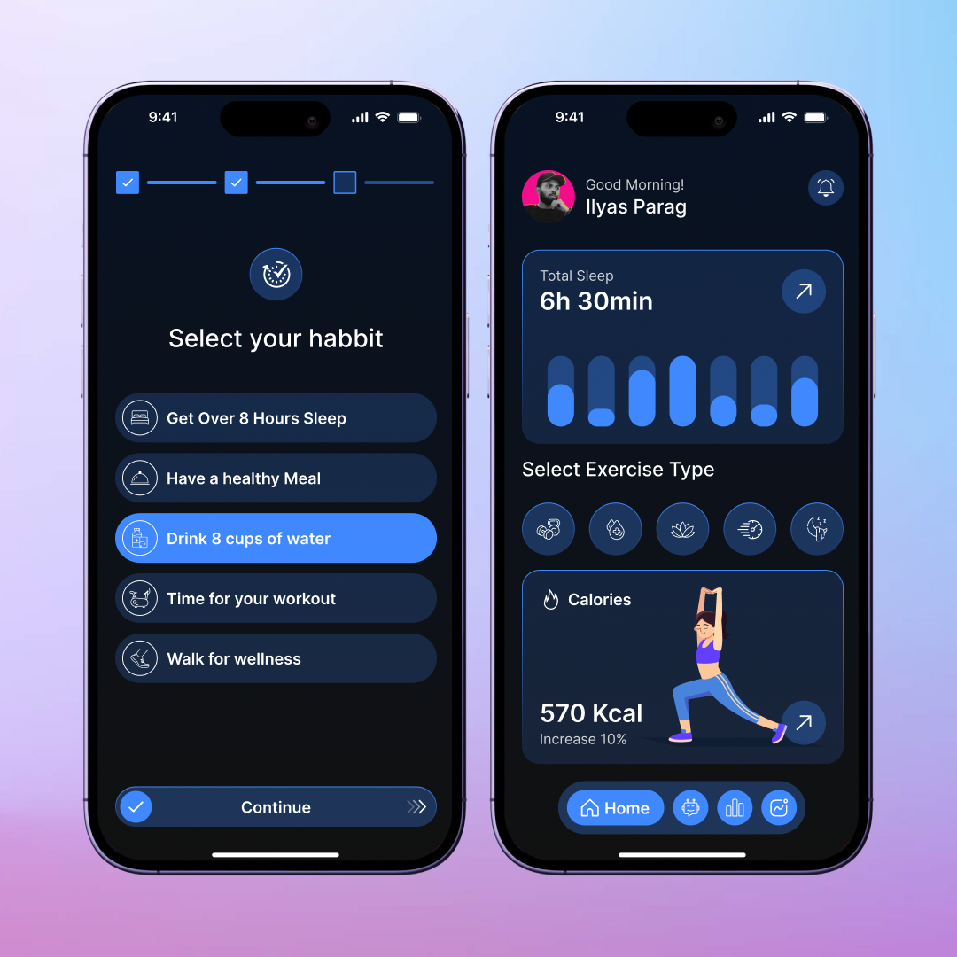 Habitly AI- Habit Tracking App with AI Integration app design figma habit tracking problem solving ui uiux user experience user interface ux
