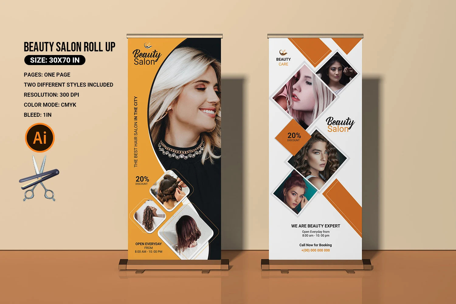 Beauty Salon Roll-Up Banner salon promotion