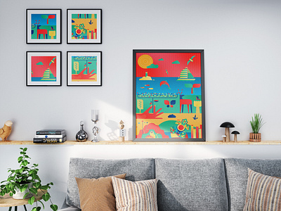 Celebrating Sustainability Poster color variations colorfuldesign creative direction creativeillustration eco poster environmental design graphic design illustration interior decor modern poster print design printdesign sustainable design visual storytelling wall art