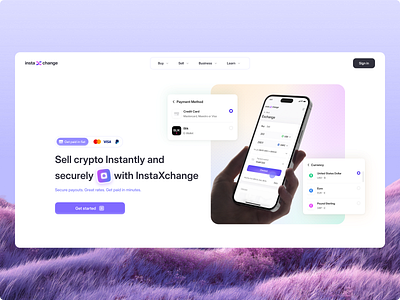 Fintech landing — InstaXgate payment gateway b2b business crypto fintech framer hero landing payment platform product saas ui ux web website
