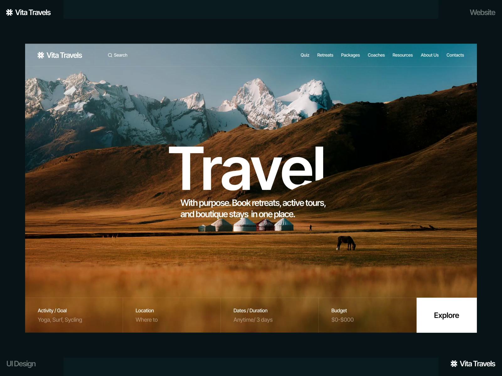Example of Travel Platform Web Design – VITA