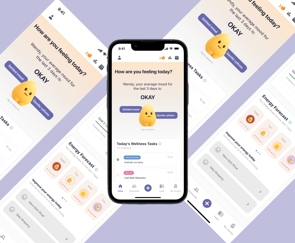 Mummi App Mobile App Redesign figma graphic design health and wellness mobile app post partum redesign ui ui design wendy jane gutierrez