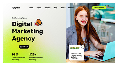 Digital Marketing Agency Landing Page agencywebsite arashmesridesign cleanui digitalagency gradientui landingpage marketingdesign minimalui ui uidesign uxdesign webdesign