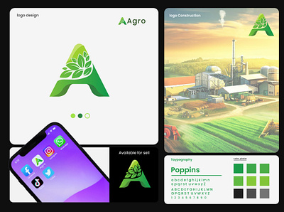 Organic Green leaf Letter A logo, app icon brand design agriculture agro app icon bio branding creative design eco fresh lettera logo organic