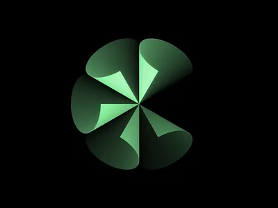 3d Motion for Letter C + Funnel + Piechart Logo 3d animation branding conversion funnel gradient identity logo motion spline