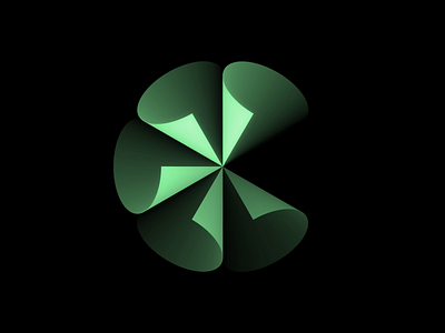 3d Motion for Letter C + Funnel + Piechart Logo 3d animation branding conversion funnel gradient identity logo motion spline