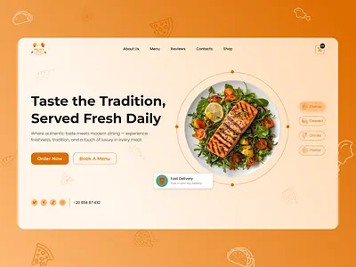 🍽️ Velora Dine — Restaurant Website Hero Section design concept logo ui