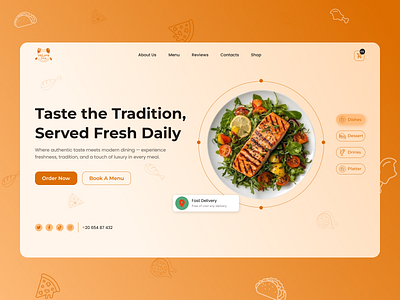 🍽️ Velora Dine — Restaurant Website Hero Section design concept logo ui