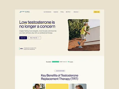 TRT Clinic - Lowe testosterone treatment clean clinic creative health medicine modern testosterone therapy ui