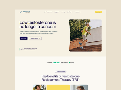 TRT Clinic - Lowe testosterone treatment clean clinic creative health medicine modern testosterone therapy ui