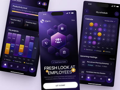 Mobile design for Employee Management & Productivity app design application application design design interface ios app design mobile mobile app mobile app design product service startup ui ux