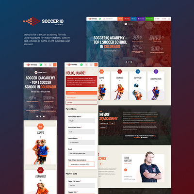 SOCCER SHOOL WEBSITE branding design logo ui ux web web design