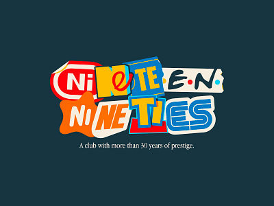 1990 Club 1990 90s branding club graphic design illustration logo nineteen ninteties nostalgia retro sticker vintage