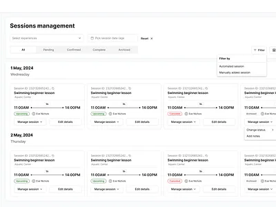 SaaS UI-Offline Event Session Management event management offline event saas ui session management shadcn ui