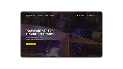 CropMarine Identity & Website barlow bold logo cropout grid website logo logo design manufacturing marine ship steel website yellow