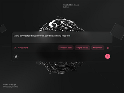 AI design assistant - where prompts turn into personality ai app awwwards crypto dark design glass minimal product design ui ux