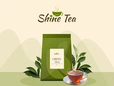 ShineTea logo design branding adobe illustrator branding design graphic design logo logo design photoshop