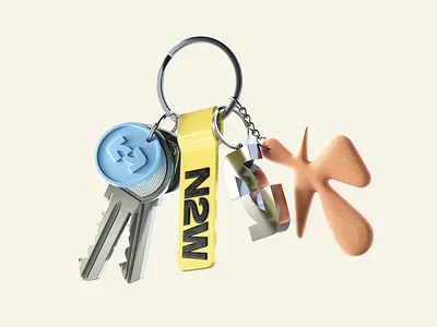 N2W Promo elements 3d 3d assets 3d graphic design 3d graphics 3d modeling 3d motion design animation blender branding graphic design keychain logo morphing motion design motion graphics