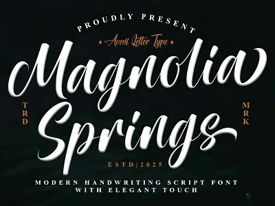 Magnolia Springs - Handwriting Script Font branding calligraphy design display font font font awesome font family graphic design hand lettering handwriting handwritten invitations lettering logo procreate product design script font signature typography wedding font