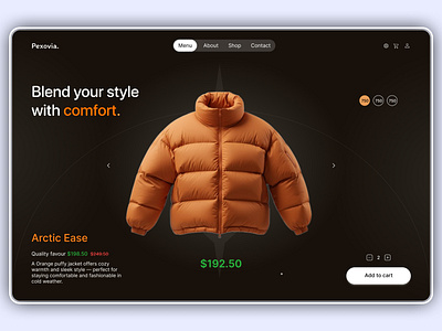 Fashion eCommerce Website UI/UX — Modern Product Page Design apparel website clothing store design dark mode ui ecommerce platform ecommerce ui fashion brand fashion landing page fashion ui ux fashion website jacket design landing page minimal web design modern ui online shop pexovia product page responsive design shop interface ui concept web design