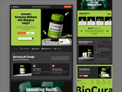 Natural Supplements Ecommerce UI — Clean, Modern web design cleanui ecommerce ui figma design homepage minimal modern design multivitamin natural natural supplements probiotics product design shop store supplements trending ui uikit web web design wellness