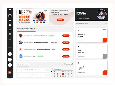 UniCareer AI — Smart Career Guidance Dashboard aiproduct careerplatform dashboarddesign educationtech studentportal ui uxdesign webapp