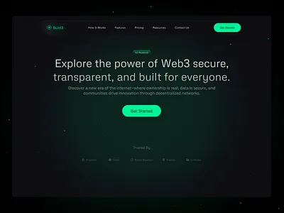 Web3 Landing Page Design (Build3) 3d animation branding design illustration logo ui uidesign uiux uiuxdesign vector web3