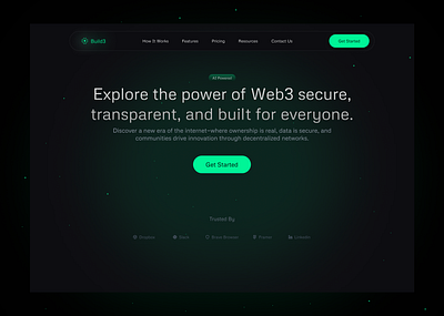 Web3 Landing Page Design (Build3) 3d animation branding design illustration logo ui uidesign uiux uiuxdesign vector web3