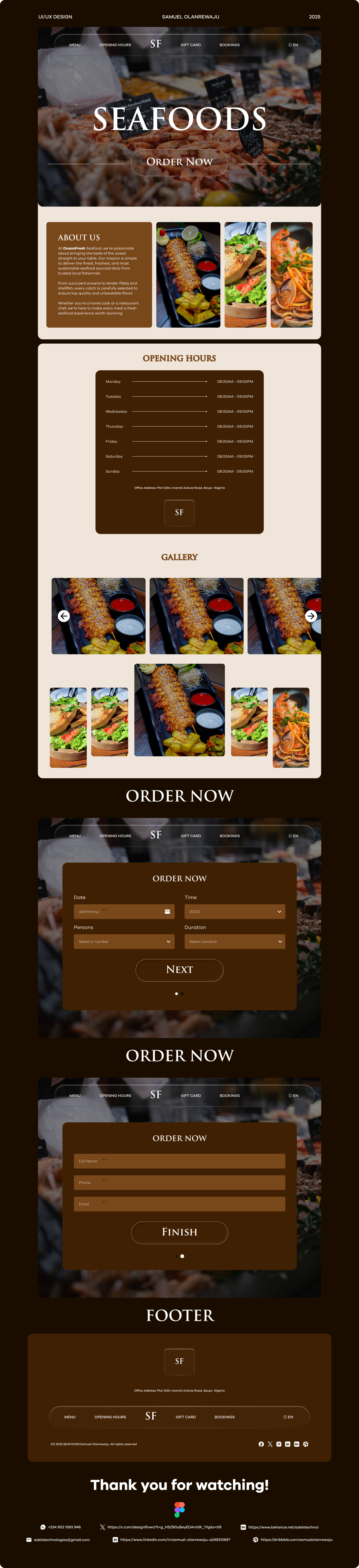Example of UI Design: Seafood Ordering & Delivery