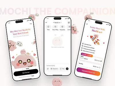 AI Companion App ai app companion creative graphic design mobile ui uiux