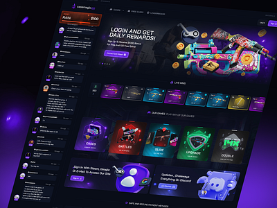 CS2 Case Battle Website Concept 3d app case case battle case opening counter strike cs 2 case cs2 csgo dark theme dark ui dashboard design game ui