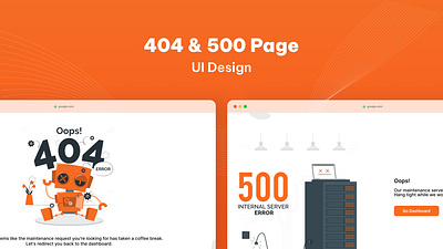 404 & 500 Error Page 404 500 error 404 error 500 error page internal server error page not found ui
