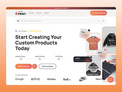 Printing Service Website — Modern Hero Redesign dribbble
