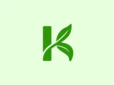 Letter K Leaf logo branding design digital art graphic design icon identity k leaf logo letter k green logo letter k leaf logo letter k logo letter k tree logo logo logo design logotype monogram typography vector