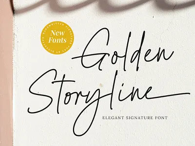 Golden Storyline - Elegant Signature branding calligraphy design font font design free font graphic design hand lettered handwriting hello dribbble illustration logo script font signature font type typography ui