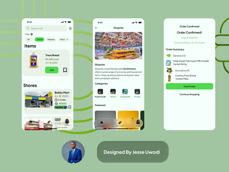 Qwikmarket- Grocery Delivery app app design checkout flow e commerce food delivery grocery delivery lagos logistics app mobile app product design retail uiux ux design